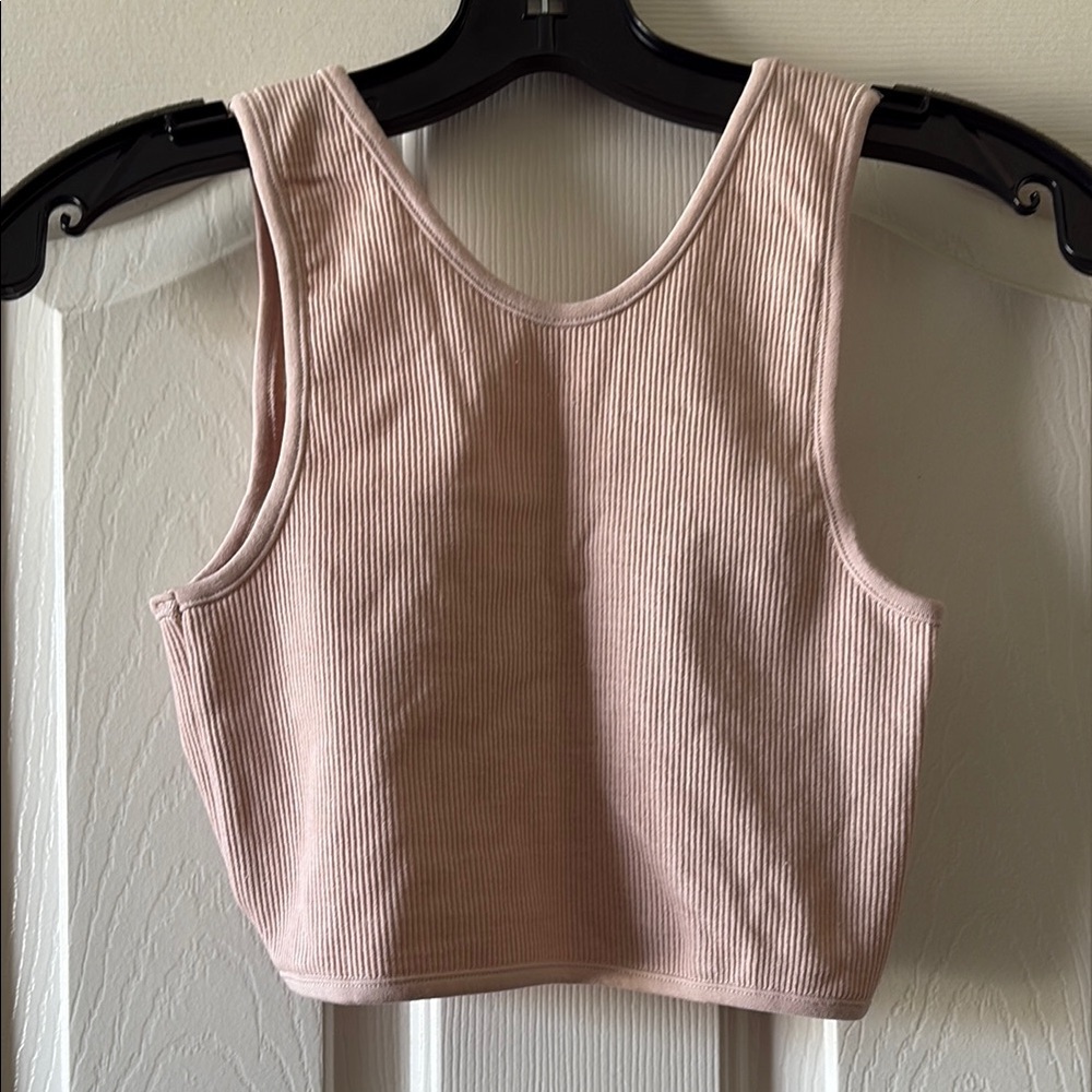 Double Zero NWOT Tan Mystical Medium cropped tank top size M